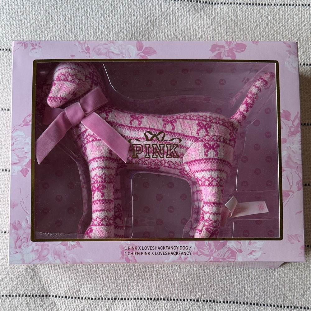 NIB Pink x LoveShackFancy Plush Dog